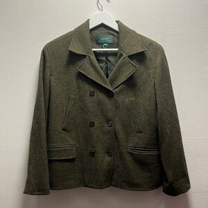 Lauren Ralph Lauren Khaki Double-Breasted Blazer